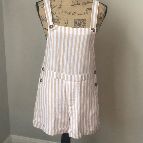Hollister Pants - NWT Hollister  striped overall shorts size Small
